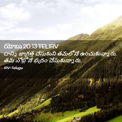 Picture 02 - యోబు 20:13 TELIRV - దాన్ని జాగ్రత్త - Bible Verse Picture