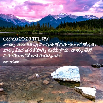 Picture 02 - యోబు 20:23 TELIRV - వాళ్ళు తమ కడుపు - Bible Verse Picture