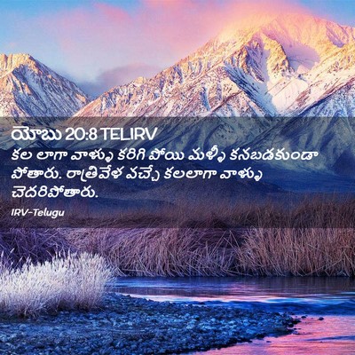 Picture 02 - యోబు 20:8 TELIRV - కల లాగా వాళ్ళు - Bible Verse Picture