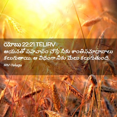 Picture 02 - యోబు 22:21 TELIRV - ఆయనతో సహవాసం - Bible Verse Picture