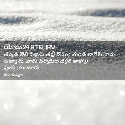 Picture 02 - యోబు 24:9 TELIRV - తండ్రి లేని - Bible Verse Picture