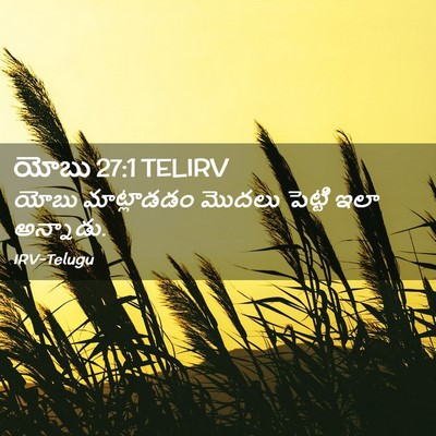 Picture 02 - యోబు 27:1 TELIRV - యోబు మాట్లాడడం - Bible Verse Picture