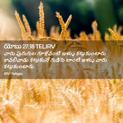 Picture 02 - యోబు 27:18 TELIRV - వారు పురుగుల - Bible Verse Picture