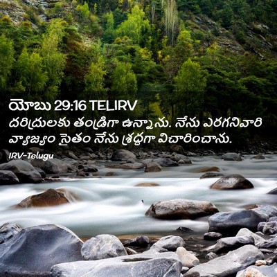 Picture 02 - యోబు 29:16 TELIRV - దరిద్రులకు - Bible Verse Picture