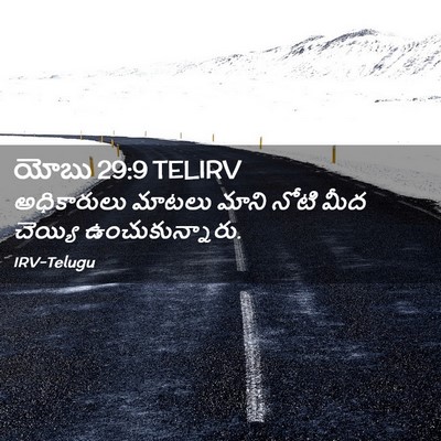 Picture 02 - యోబు 29:9 TELIRV - అధికారులు మాటలు - Bible Verse Picture
