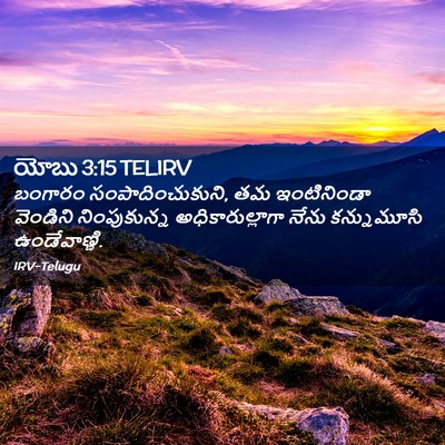 Picture 02 - యోబు 3:15 TELIRV - బంగారం - Bible Verse Picture