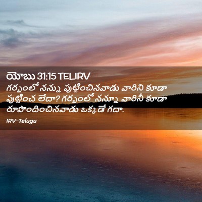 Picture 02 - యోబు 31:15 TELIRV - గర్భంలో నన్ను - Bible Verse Picture