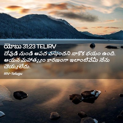 Picture 02 - యోబు 31:23 TELIRV - దేవుడి నుండి ఆపద - Bible Verse Picture