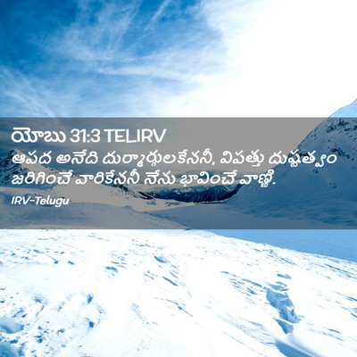 Picture 02 - యోబు 31:3 TELIRV - ఆపద అనేది - Bible Verse Picture