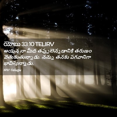 Picture 02 - యోబు 33:10 TELIRV - ఆయన నా మీద - Bible Verse Picture
