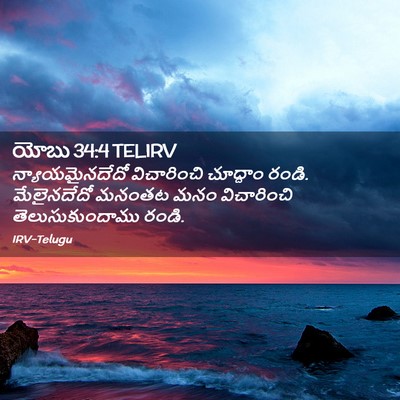 Picture 02 - యోబు 34:4 TELIRV - న్యాయమైనదేదో - Bible Verse Picture