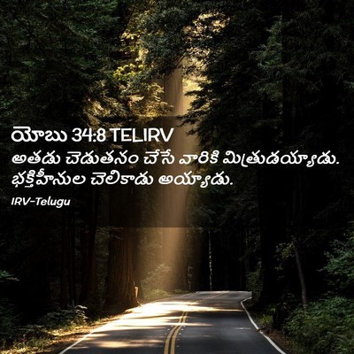 Picture 02 - యోబు 34:8 TELIRV - అతడు చెడుతనం చేసే - Bible Verse Picture
