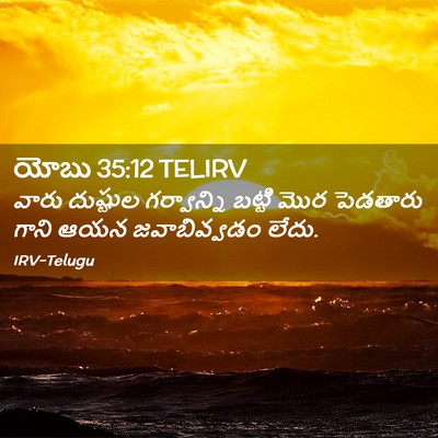 Picture 02 - యోబు 35:12 TELIRV - వారు దుష్టుల - Bible Verse Picture