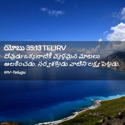 Picture 02 - యోబు 35:13 TELIRV - దేవుడు ఒక్కనాటికీ - Bible Verse Picture