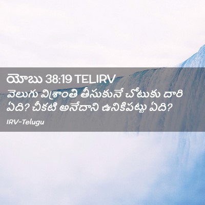 Picture 02 - యోబు 38:19 TELIRV - వెలుగు విశ్రాంతి - Bible Verse Picture
