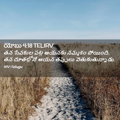 Picture 02 - యోబు 4:18 TELIRV - తన సేవకుల పట్ల - Bible Verse Picture
