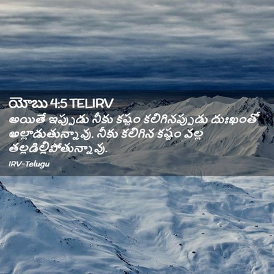 Picture 02 - యోబు 4:5 TELIRV - అయితే ఇప్పుడు - Bible Verse Picture