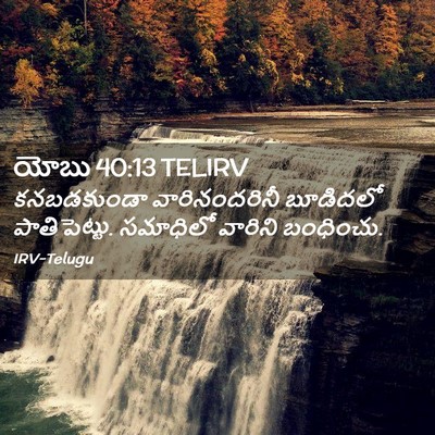Picture 02 - యోబు 40:13 TELIRV - కనబడకుండా - Bible Verse Picture
