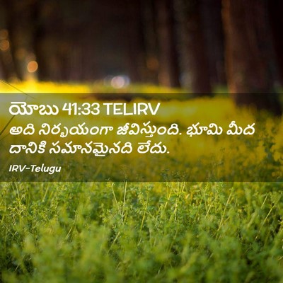 Picture 02 - యోబు 41:33 TELIRV - అది నిర్భయంగా - Bible Verse Picture