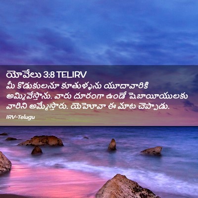 Picture 02 - యోవేలు 3:8 TELIRV - మీ కొడుకులనూ - Bible Verse Picture