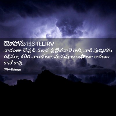 Picture 02 - యోహాను 1:13 TELIRV - వారంతా దేవుని వలన - Bible Verse Picture