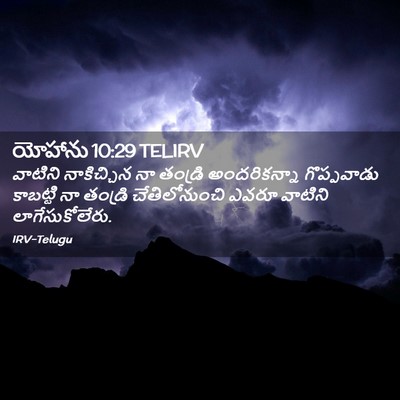 Picture 02 - యోహాను 10:29 TELIRV - వాటిని నాకిచ్చిన - Bible Verse Picture