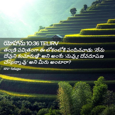 Picture 02 - యోహాను 10:36 TELIRV - తండ్రి పవిత్రంగా - Bible Verse Picture