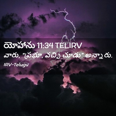 Picture 02 - యోహాను 11:34 TELIRV - వారు, “ప్రభూ, వచ్చి - Bible Verse Picture