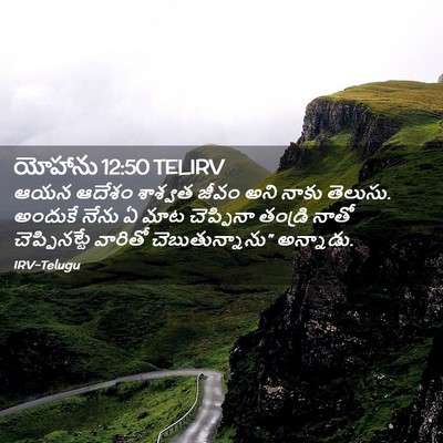 Picture 02 - యోహాను 12:50 TELIRV - ఆయన ఆదేశం శాశ్వత - Bible Verse Picture
