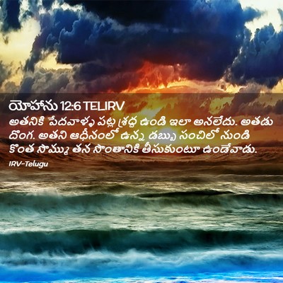 Picture 02 - యోహాను 12:6 TELIRV - అతనికి పేదవాళ్ళ - Bible Verse Picture