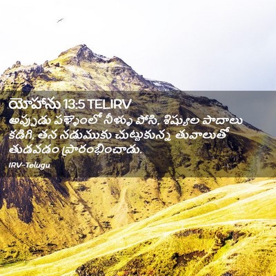 Picture 02 - యోహాను 13:5 TELIRV - అప్పుడు పళ్ళెంలో - Bible Verse Picture