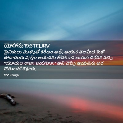 Picture 02 - యోహాను 19:3 TELIRV - సైనికులు ముళ్ళతో - Bible Verse Picture