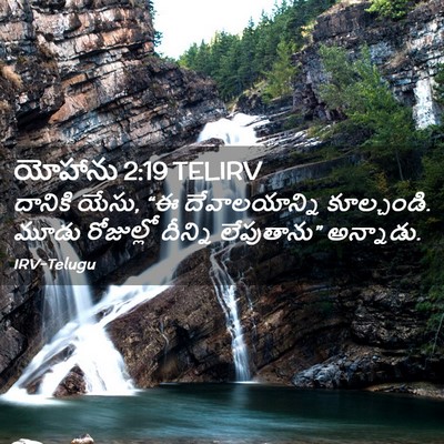 Picture 02 - యోహాను 2:19 TELIRV - దానికి యేసు, “ఈ - Bible Verse Picture