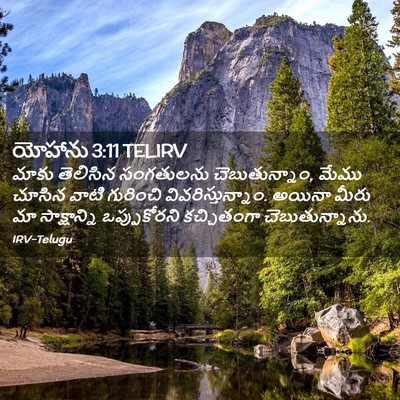 Picture 02 - యోహాను 3:11 TELIRV - మాకు తెలిసిన - Bible Verse Picture