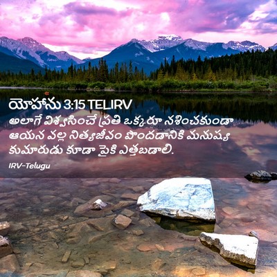 Picture 02 - యోహాను 3:15 TELIRV - అలాగే విశ్వసించే - Bible Verse Picture