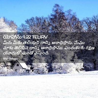 Picture 02 - యోహాను 4:22 TELIRV - మీరు మీకు తెలియని - Bible Verse Picture