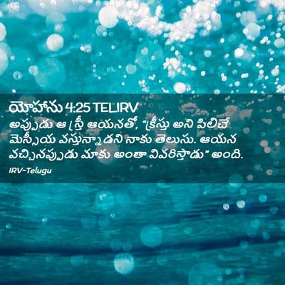Picture 02 - యోహాను 4:25 TELIRV - అప్పుడు ఆ స్త్రీ - Bible Verse Picture