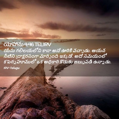 Picture 02 - యోహాను 4:46 TELIRV - యేసు గలిలయలోని - Bible Verse Picture