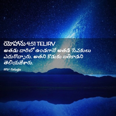Picture 02 - యోహాను 4:51 TELIRV - అతడు దారిలో - Bible Verse Picture