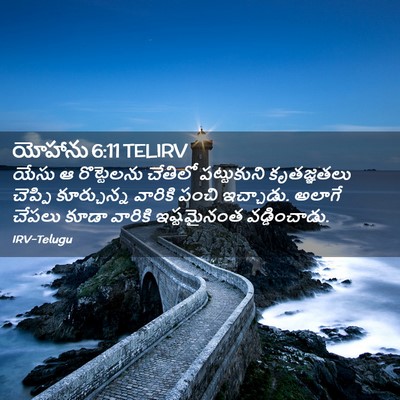 Picture 02 - యోహాను 6:11 TELIRV - యేసు ఆ రొట్టెలను - Bible Verse Picture