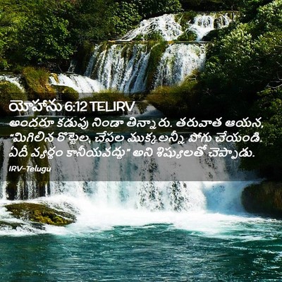 Picture 02 - యోహాను 6:12 TELIRV - అందరూ కడుపు నిండా - Bible Verse Picture