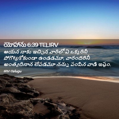Picture 02 - యోహాను 6:39 TELIRV - ఆయన నాకు ఇచ్చిన - Bible Verse Picture