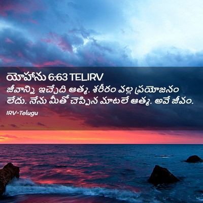 Picture 02 - యోహాను 6:63 TELIRV - జీవాన్ని ఇచ్చేది - Bible Verse Picture