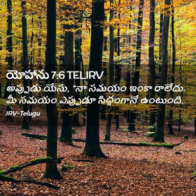 Picture 02 - యోహాను 7:6 TELIRV - అప్పుడు యేసు, “నా - Bible Verse Picture