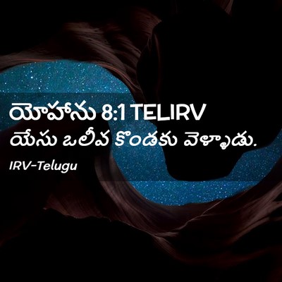Picture 02 - యోహాను 8:1 TELIRV - యేసు ఒలీవ కొండకు - Bible Verse Picture