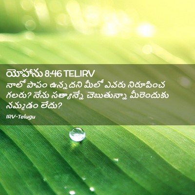 Picture 02 - యోహాను 8:46 TELIRV - నాలో పాపం ఉన్నదని - Bible Verse Picture