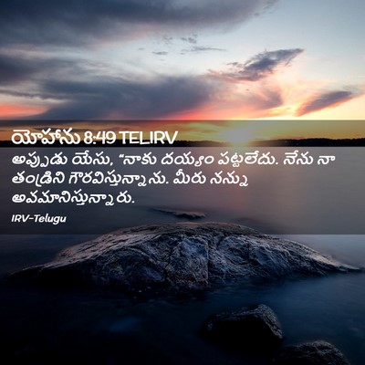 Picture 02 - యోహాను 8:49 TELIRV - అప్పుడు యేసు, - Bible Verse Picture