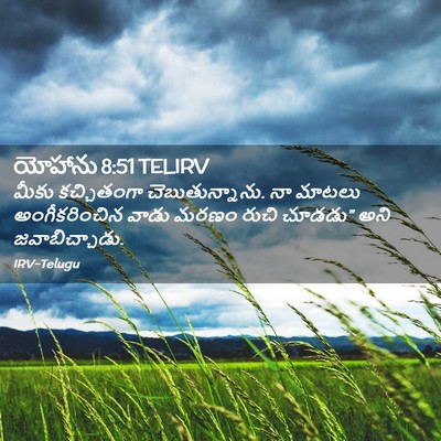 Picture 02 - యోహాను 8:51 TELIRV - మీకు కచ్చితంగా - Bible Verse Picture