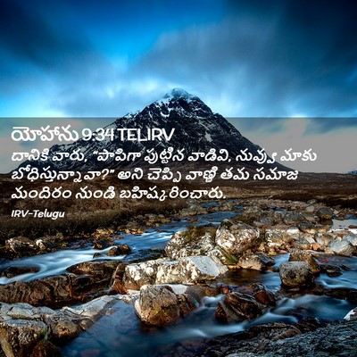 Picture 02 - యోహాను 9:34 TELIRV - దానికి వారు, - Bible Verse Picture