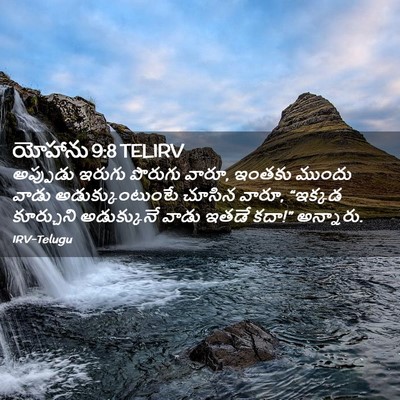 Picture 02 - యోహాను 9:8 TELIRV - అప్పుడు ఇరుగు - Bible Verse Picture